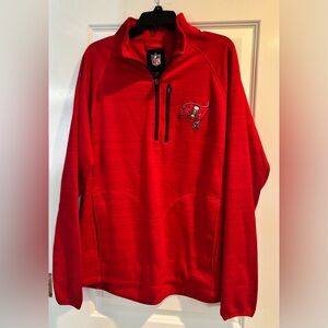 Tampa Bay Buccaneers NFL Quarter Zip Pullover Men’s XL Red Fleece